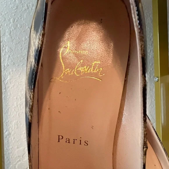 Christian Louboutin Brown/Beige Leopard Print Spikes Platform Pump - Picture 8 of 10